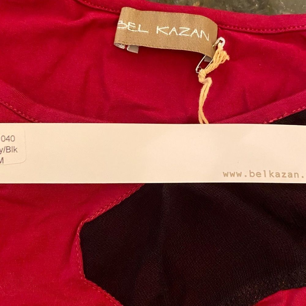 NWT Bel KazanDesigner Runway Red Black Stretch Dress Sz M - Picture 8 of 9